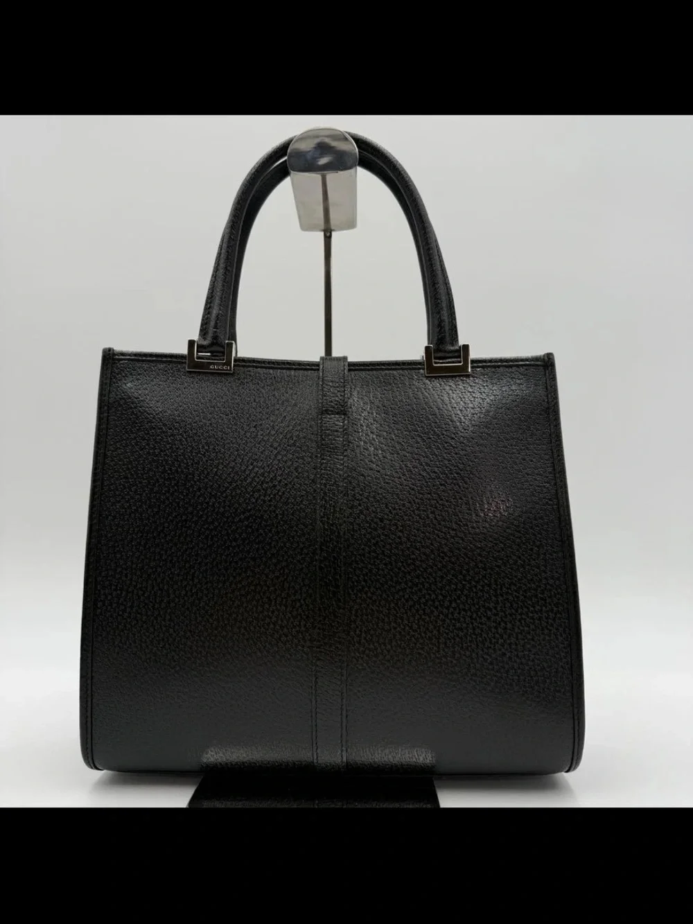 Gucci Black Leather Top-Handle Tote Bag